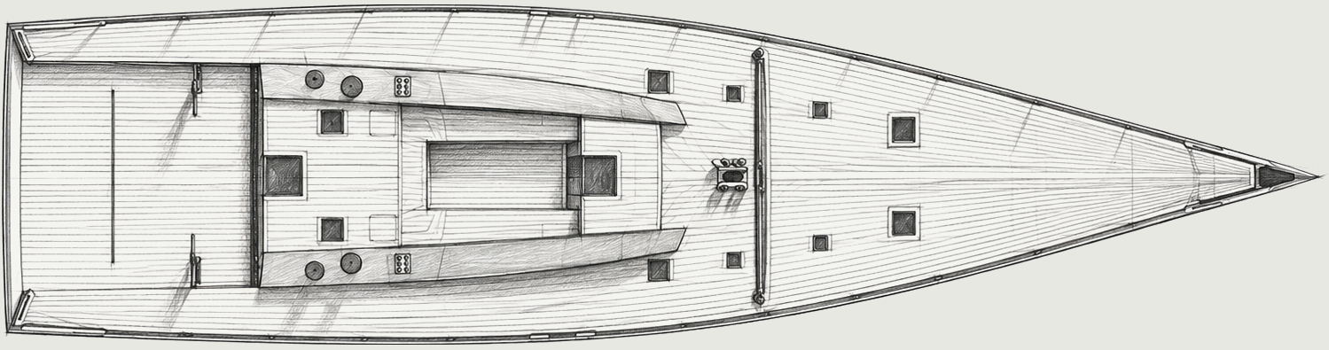 Main deck arrangement, viewed from above